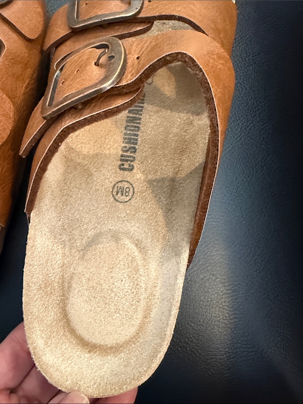 Cushionaire leather Double-Buckle Slide Sandals - Picture 6 of 10